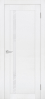 Межкомнатная дверь Profilo Porte экошпон PST-8, остекленная, белый ясень, лакобель белоснежный