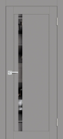 Межкомнатная дверь PST-8, остекленная, серый бархат, зеркало тонированное
