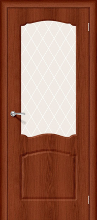Межкомнатная дверь ПВХ Альфа-2, остеклённая, итальянский орех
