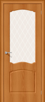 Межкомнатная дверь ПВХ Альфа-2, остеклённая, миланский орех