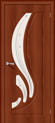 Межкомнатная дверь ПВХ Лотос-2, остеклённая, итальянский орех