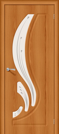 Межкомнатная дверь ПВХ Лотос-2, остеклённая, миланский орех