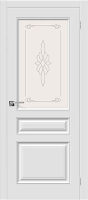 Межкомнатная дверь ПВХ Скинни-15 ПВХ, остеклённая, белый