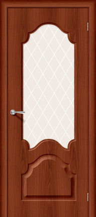 Межкомнатная дверь ПВХ Скинни-33, остеклённая, итальянский орех