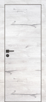 Межкомнатная дверь PX-1, глухая, дуб арктик, AL кромка черная