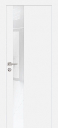 Межкомнатная дверь PX-10, остекленная, белый, лакобель белоснежный