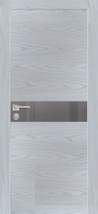 Межкомнатная дверь Profilo Porte экошпон PX-13, остекленная, дуб скай серый, лакобель серый
