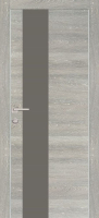 Межкомнатная дверь PX-6, остекленная, дуб грей патина, лакобель серый