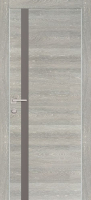 Межкомнатная дверь Profilo Porte экошпон PX-8, остекленная, дуб грей патина, лакобель серый