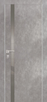 Межкомнатная дверь Profilo Porte экошпон PX-8, остекленная, серый бетон, лакобель серый