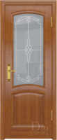 Межкомнатная дверь шпонированная DioDoor Ровере, остеклённая, анегри