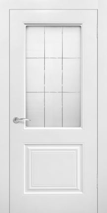 Дверь межкомнатная эмаль Верда Роял 2, остекленная, белый