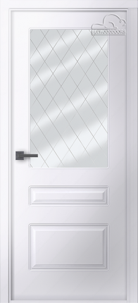 Межкомнатная дверь Belwooddoors эмаль Роялти, остеклённая, белая
