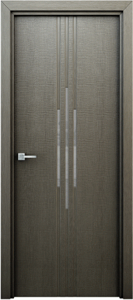Межкомнатная дверь Сафари, остеклённая, серый