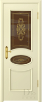Межкомнатная дверь Санремо, остеклённая, эмаль карамель