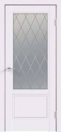 Межкомнатная дверь SCANDI 2V, остеклённая, эмаль белая