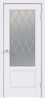 Межкомнатная дверь SCANDI 2V, остеклённая, эмаль белая