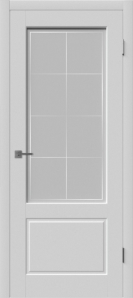 Межкомнатная дверь эмаль VFD Шеффилд, остеклённая, Cotton светло-серый