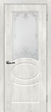Межкомнатная дверь ПВХ Мариам Сиена-1, остекленная, дуб жемчужный