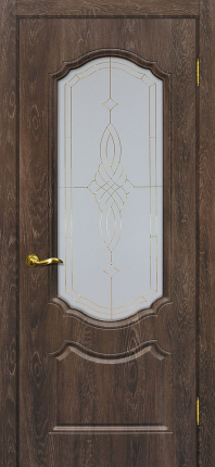 Межкомнатная дверь Сиена-2, остекленная, дуб корица