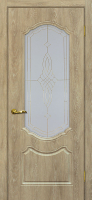 Межкомнатная дверь ПВХ Мариам Сиена-2, остекленная, дуб песочный