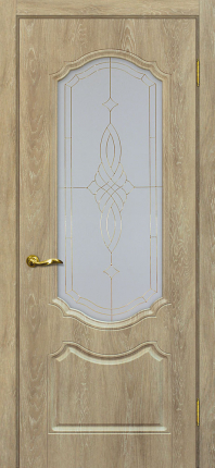 Межкомнатная дверь ПВХ Мариам Сиена-2, остекленная, дуб песочный