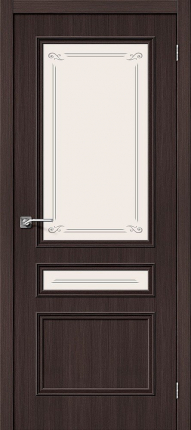 Межкомнатная дверь экошпон Bravo Симпл-15.2, остекленная, Wenge Veralinga, Mystic