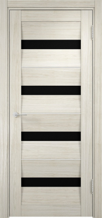 Межкомнатная дверь Сицилия 12, остеклённая, беленый дуб мелинга, черный триплекс