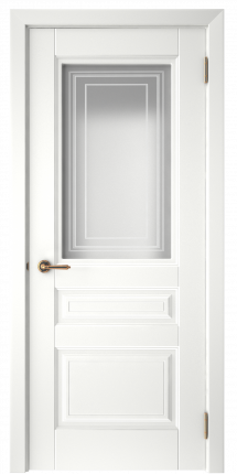 Межкомнатная дверь эмаль Luxor Скин-1, остеклённая, белый