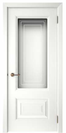 Межкомнатная дверь Скин-6, остеклённая, белый