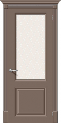 Межкомнатная дверь эмаль Скинни-13, остеклённая, Мокка