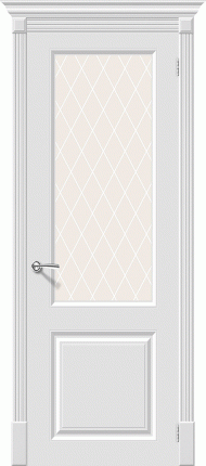 Межкомнатная дверь эмаль Скинни-13, остеклённая, белый