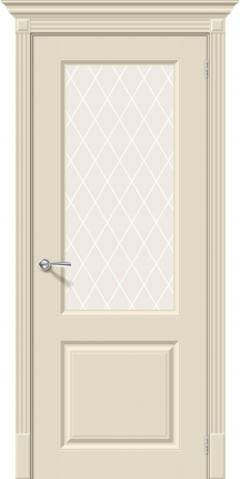 Межкомнатная дверь эмаль Скинни-13, остеклённая, крем