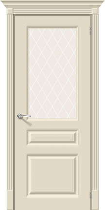 Межкомнатная дверь эмаль Скинни-15.1, остеклённая, крем