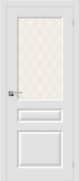 Межкомнатная дверь эмаль Скинни-15.1, остеклённая, Whitey белый