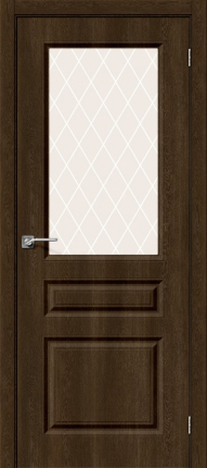 Межкомнатная дверь ПВХ Скинни-15, остекленная, Dark Barnwood