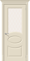Межкомнатная дверь эмаль Скинни-21, остеклённая, крем