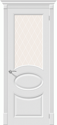 Межкомнатная дверь эмаль Скинни-21, остеклённая, Whitey белый