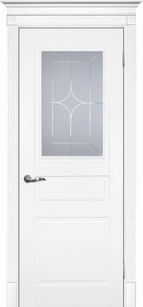 Межкомнатная дверь СМАЛЬТА 01, остеклённая, белый