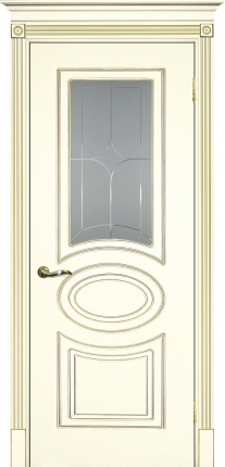 Межкомнатная дверь эмаль Текона СМАЛЬТА 03, остеклённая, слоновая кость