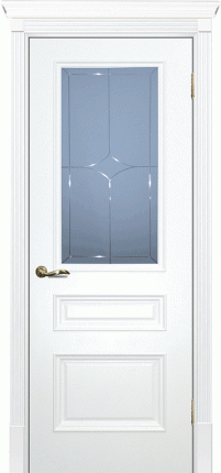 Межкомнатная дверь СМАЛЬТА 06, остеклённая, белый