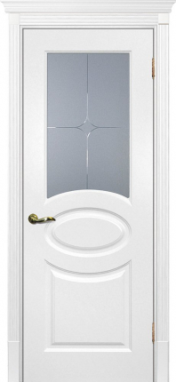 Межкомнатная дверь СМАЛЬТА 12, остеклённая, молочный