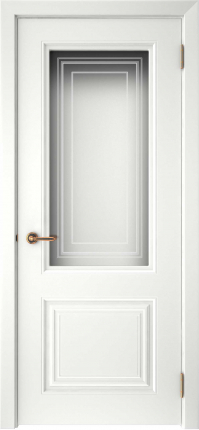 Межкомнатная дверь СМАЛЬТА-42, остекленная, белый