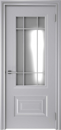 Межкомнатная дверь СМАЛЬТА-46, остекленная, серая ral 7036