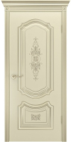 Межкомнатная дверь эмаль Шейл Дорс Соло R-0 B3, глухая, шампань, патина белое золото