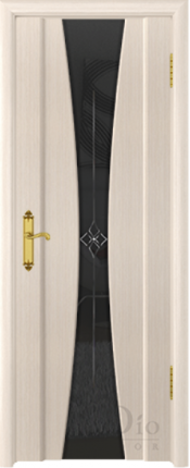 Межкомнатная дверь шпонированная DioDoor Соната-2, остеклённая, беленый дуб