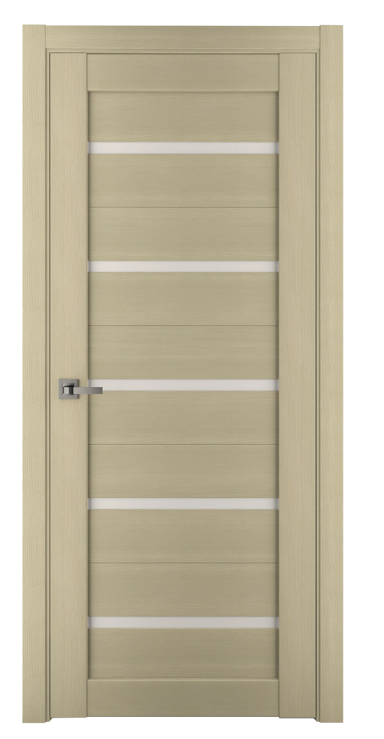 Межкомнатная дверь ПВХ SP56, остекленная, белёный дуб