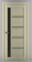 Межкомнатная дверь ПВХ SP66, остекленная, светлый лён