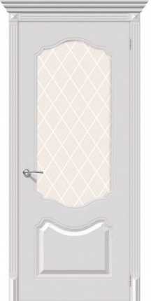 Межкомнатная дверь эмаль Стелла, остеклённая, белый