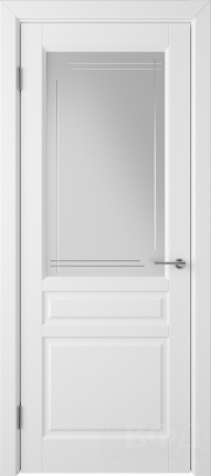 Межкомнатная дверь эмаль VFD Стокгольм 56ДО0, остеклённая, Polar белый